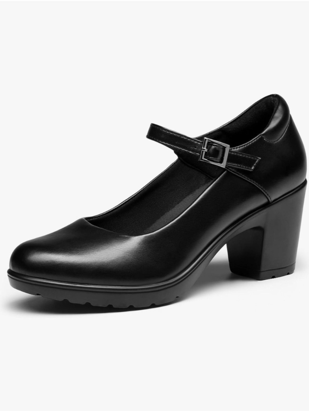 Dream Pairs Black Mary Jane Block Heel with Adjustable Strap